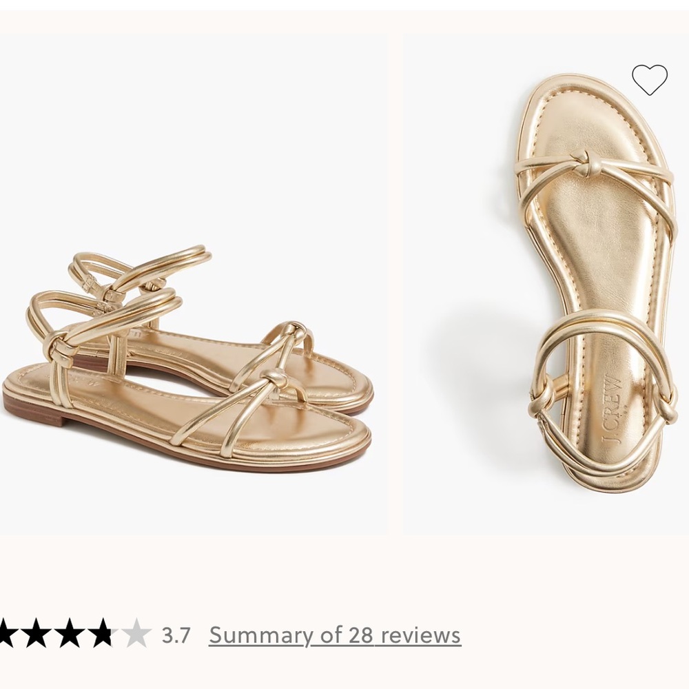 J Crew Factory gold sandals